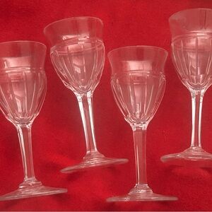 European vintage set of 4 glass cordials